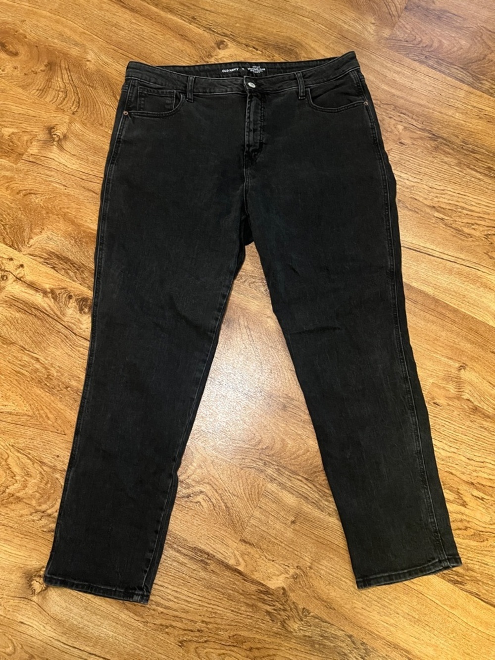 Old Navy High-Rise Vintage Slim Jeans Size 16 Black Wash Stretch Denim - Picture 2 of 6
